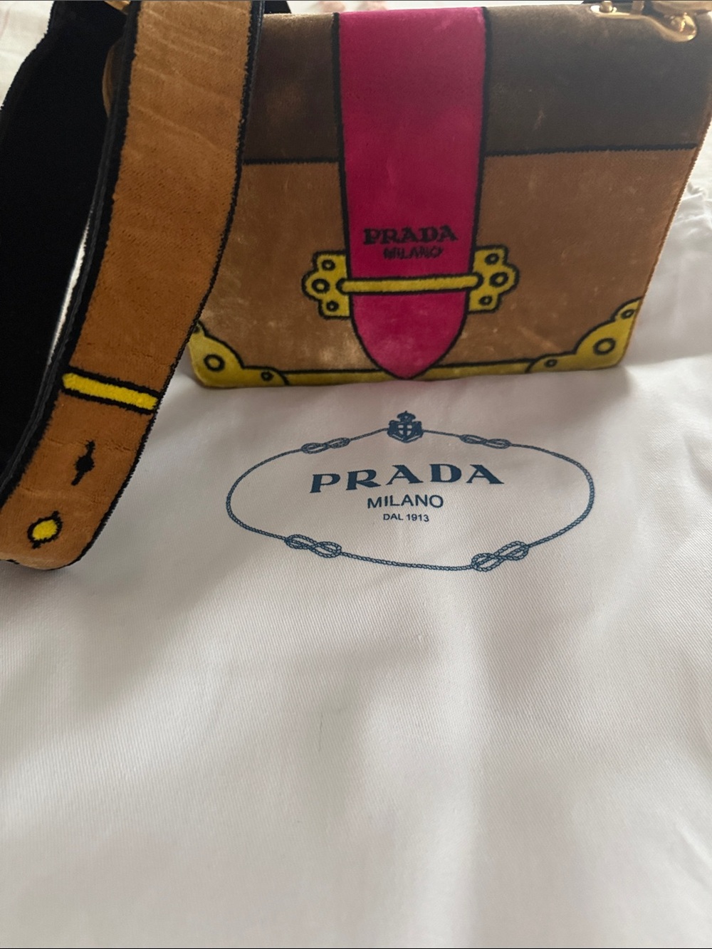 Prada Cahier Brown Shoulder/crossbody Bag with dustbag and COA